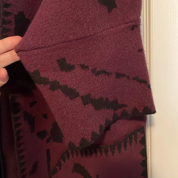 Simply couture sweater M/L cardigan coat front pocket 3/4 sleeves abstract print - Picture 9 of 11